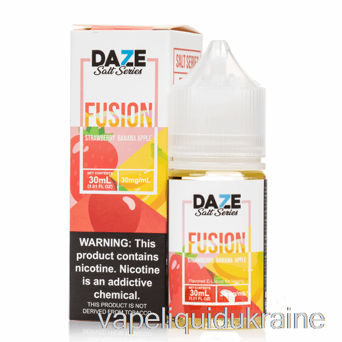 Vape Liquid Ukraine Strawberry Banana Apple - 7 Daze Salts - 30mL 50mg